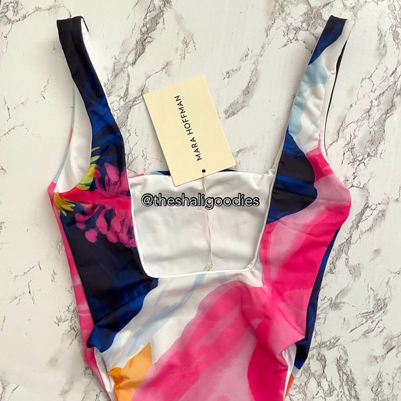 MARA HOFFMAN Idalia One Piece Swimsuit Floral Petal Print - Picture 7 of 9